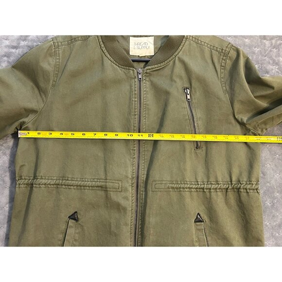 Thread & Supply Military Bomber Olive Green Coat Jacket Women's XL Full Zip - Picture 9 of 11